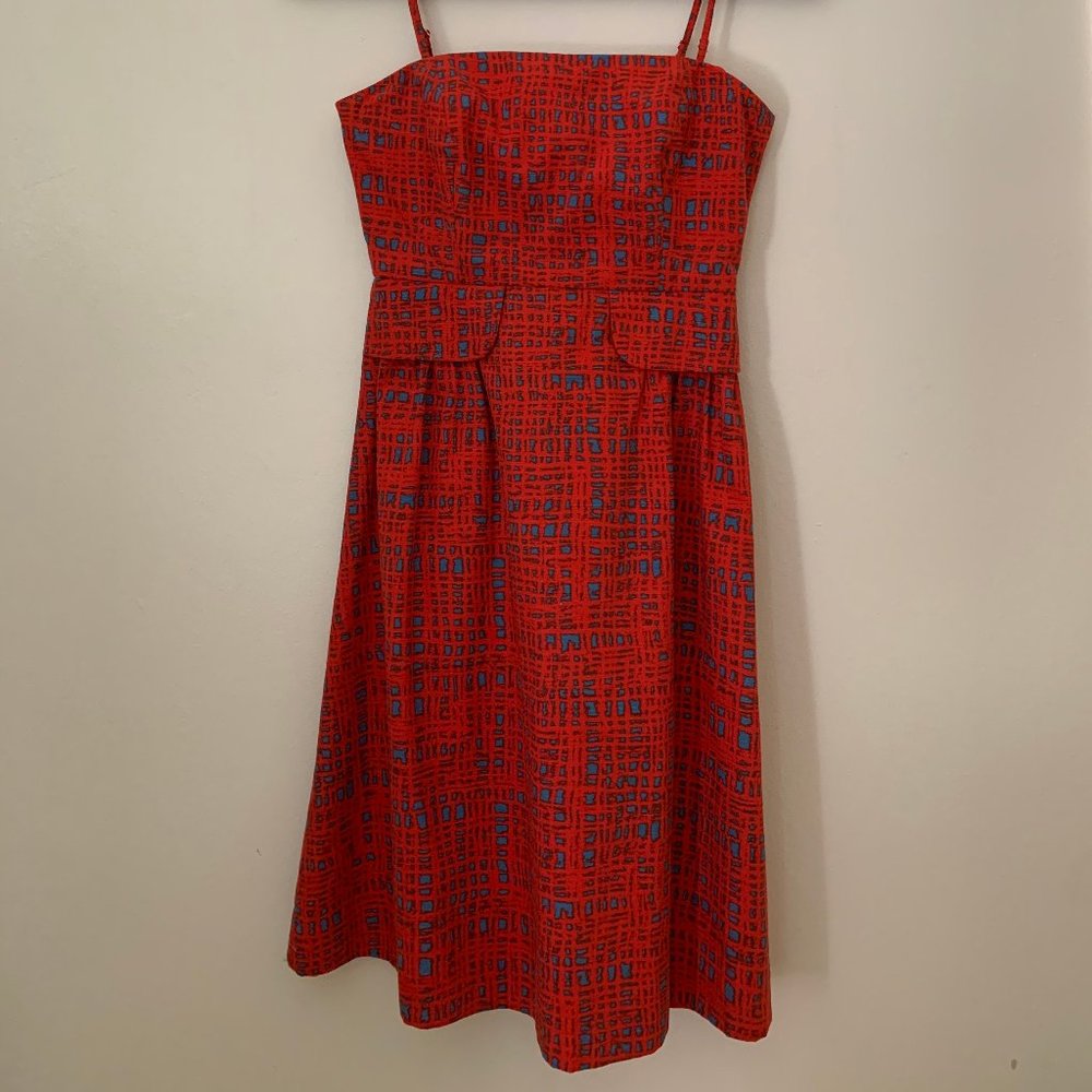 Anthropologie Strapless Red Dress Size 0